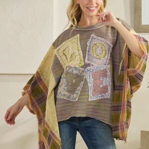 Oli & Hali Multicolor Patchwork Blouse NWT
